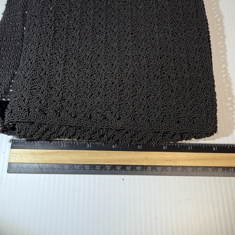 Vintage CHATEAU Crochet Crossbody Strap Purse Bag W/ Flap Coin Purse Boho Black - Picture 11 of 14